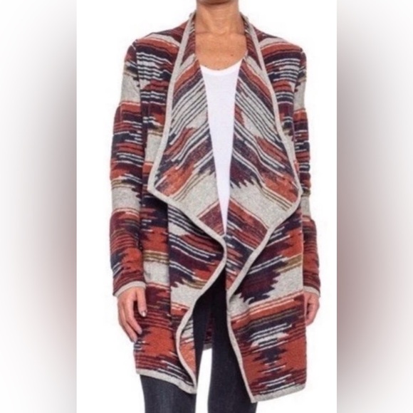 Lucky Brand Sweaters - Lucky Brand Cardigan Sweater Women's Large Rust Southwest Style Open Front Cozy